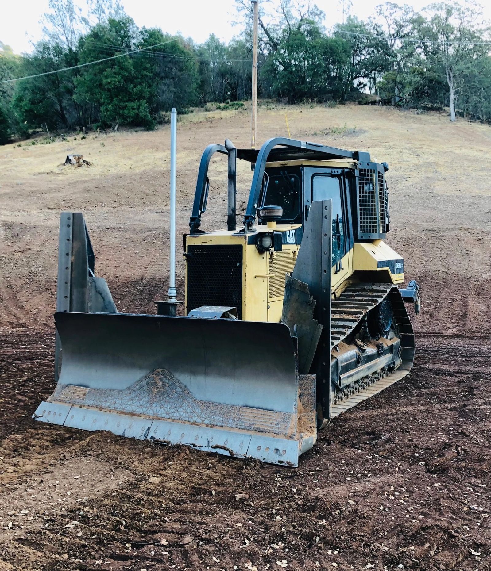Heavy equipment performing site development work